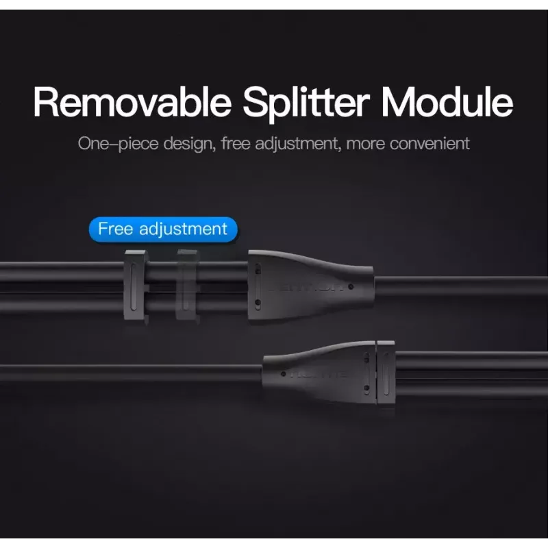 Vention 3,5mm Klinkenstecker auf 2x 3,5mm Klinkenbuchse Stereo-Splitterkabel 0,3m Schwarz ABS