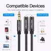 Vention 3,5mm Klinkenstecker auf 2x 3,5mm Klinkenbuchse Stereo-Splitterkabel 0,3m Schwarz ABS