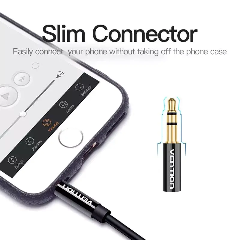 Vention 3,5mm Klinkenstecker auf 2x 3,5mm Klinkenbuchse Stereo-Splitterkabel 0,3m Schwarz ABS