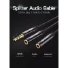Vention 3,5mm Klinkenstecker auf 2x 3,5mm Klinkenbuchse Stereo-Splitterkabel 0,3m Schwarz ABS