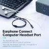 Audio-Adapterkabel Vention 2×3,5 mm Stecker auf 4‑polige 3,5 mm Buchse, 0,3 m, schwarz