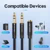 Audio-Adapterkabel Vention 2×3,5 mm Stecker auf 4‑polige 3,5 mm Buchse, 0,3 m, schwarz