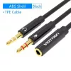 Audio-Adapterkabel Vention 2×3,5 mm Stecker auf 4‑polige 3,5 mm Buchse, 0,3 m, schwarz