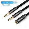 Audio-Adapterkabel Vention 2×3,5 mm Stecker auf 4‑polige 3,5 mm Buchse, 0,3 m, schwarz