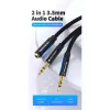 Audio-Adapterkabel Vention 2×3,5 mm Stecker auf 4‑polige 3,5 mm Buchse, 0,3 m, schwarz