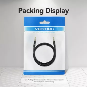 Vention 3,5-mm-Audiokabel, Stecker auf Stecker, 0,5 m, schwarz, Aluminiumlegierung