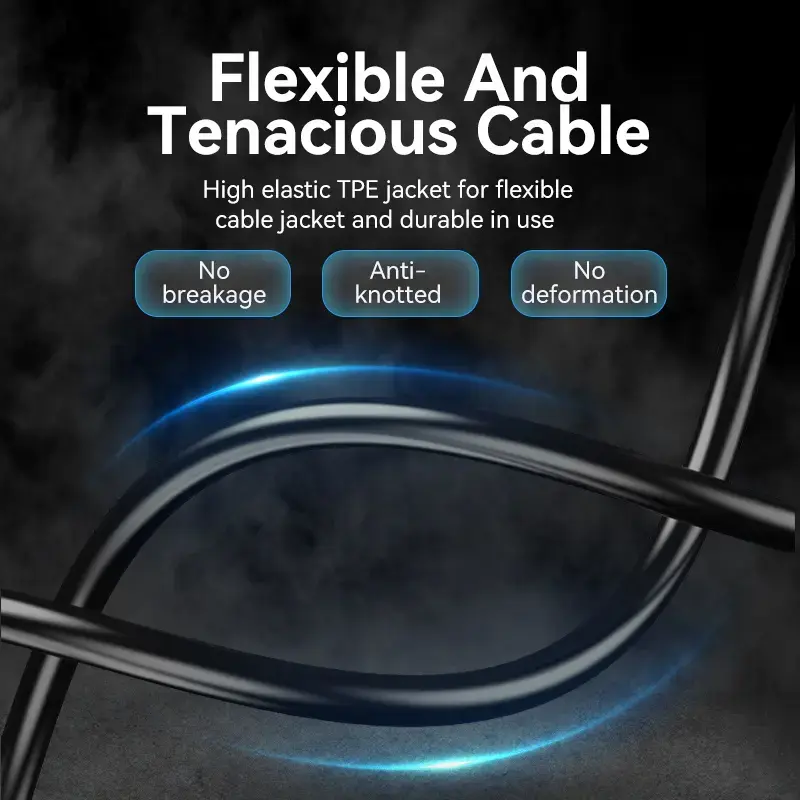 Vention 3,5-mm-Audiokabel, Stecker auf Stecker, 0,5 m, schwarz, Aluminiumlegierung