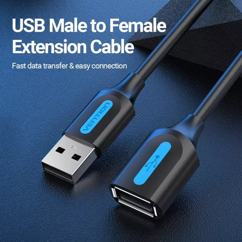 Vention USB 2.0 A Male to A Female Extension Kabel 2M Schwarz PVC