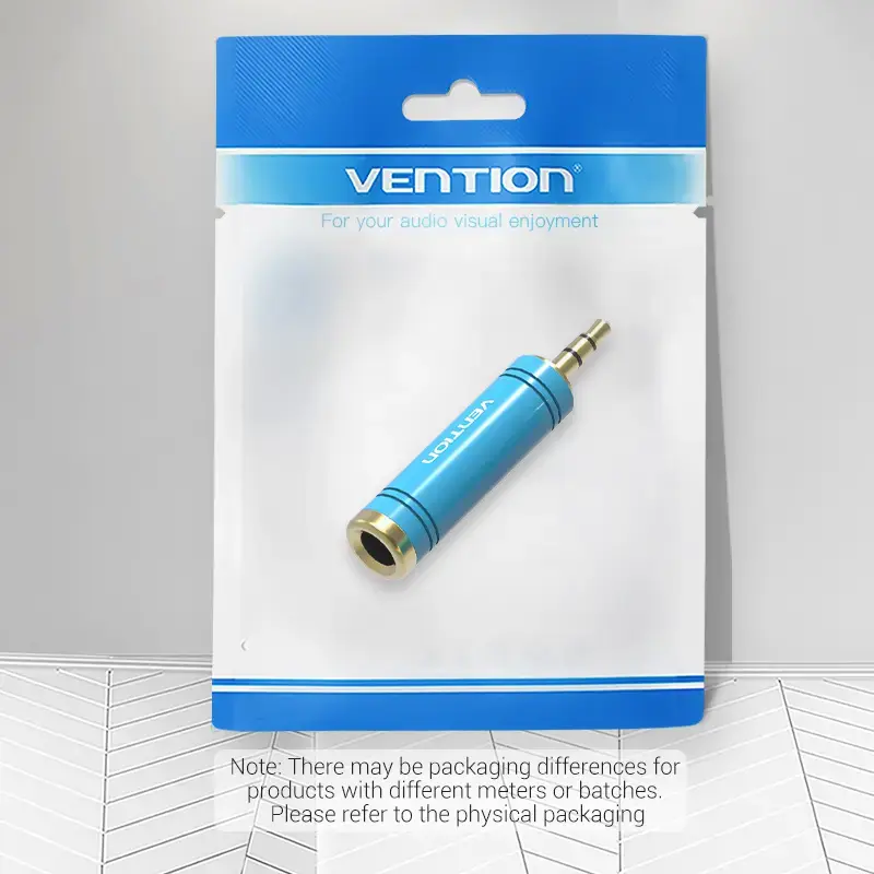 Vention 3,5-mm-Klinkenstecker auf 6,5-mm-Klinkenbuchse Audio-Adapter, blau, Metallausführung