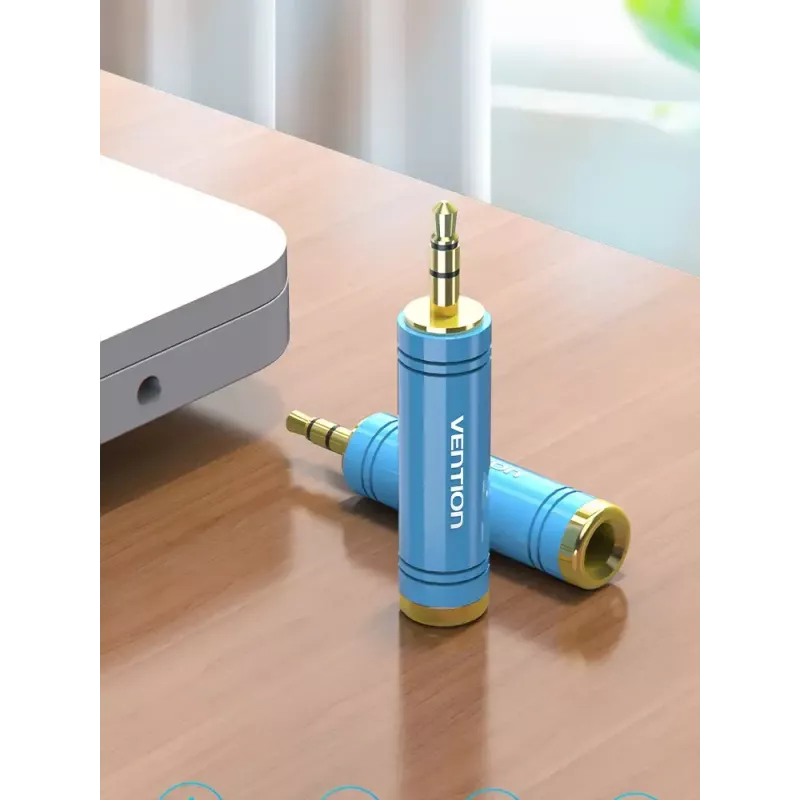 Vention 3,5-mm-Klinkenstecker auf 6,5-mm-Klinkenbuchse Audio-Adapter, blau, Metallausführung