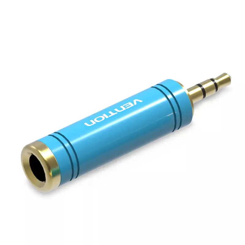 Vention 3,5-mm-Klinkenstecker auf 6,5-mm-Klinkenbuchse Audio-Adapter, blau, Metallausführung