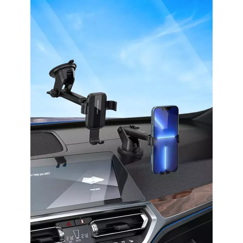 Kfz-Halterung Vention KCOB0 — selbstklemmende Saugnapfhalterung, Klemmenhalterung für Smartphones, schwarz, Breite 73 mm, Höhe 117,6 mm