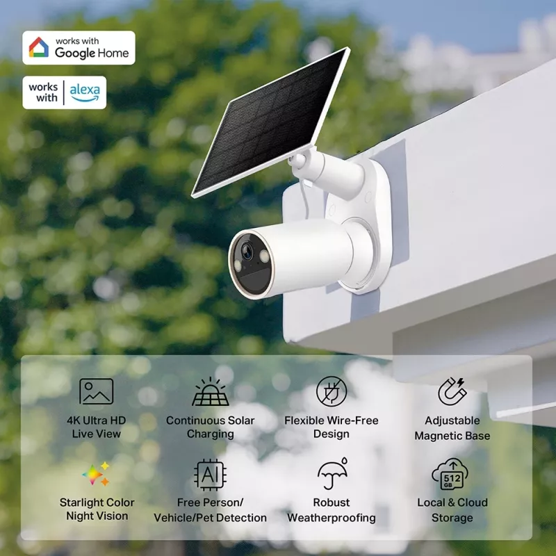 IP-Überwachungskamera TP-Link Tapo C460 KIT — Outdoor-Bullet, 8 MP 3840×2160, 12× Digitalzoom, Wandmontage, Zwei-Wege-Audio, Wi‑Fi, Weiß