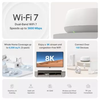 TP-Link DECO BE22(1-PACK) Mesh-WLAN-System Dualband (2,4 GHz / 5 GHz) Wi-Fi 7 (802.11be) Weiß 2 Interne