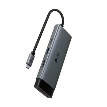 USB-Typ-C-Hub TP-Link UH7021C — HDMI, USB 3.2 Gen1, USB 2.0, SD/microSD, 5000 Mbit/s, Aluminium Schwarz