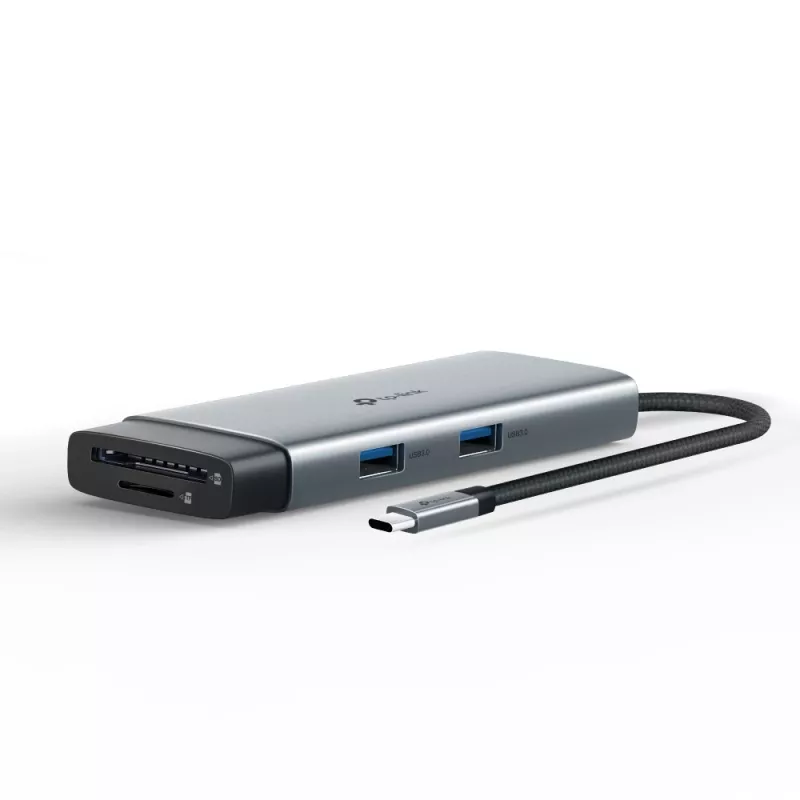 USB-Typ-C-Hub TP-Link UH7021C — HDMI, USB 3.2 Gen1, USB 2.0, SD/microSD, 5000 Mbit/s, Aluminium Schwarz