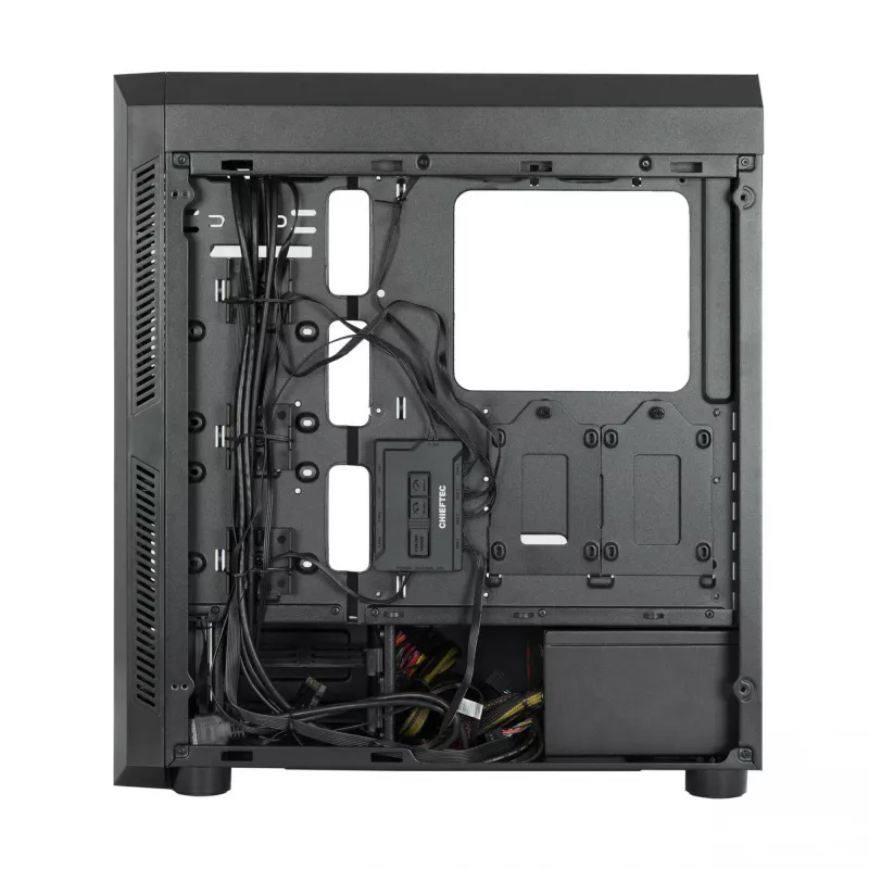 PC-Gehäuse CHIEFTEC Scorpion 3 GL-03B-OP — Tower ATX/Micro-ATX/Mini-ITX, gehärtetes Glas, 3×120 mm Frontlüfter