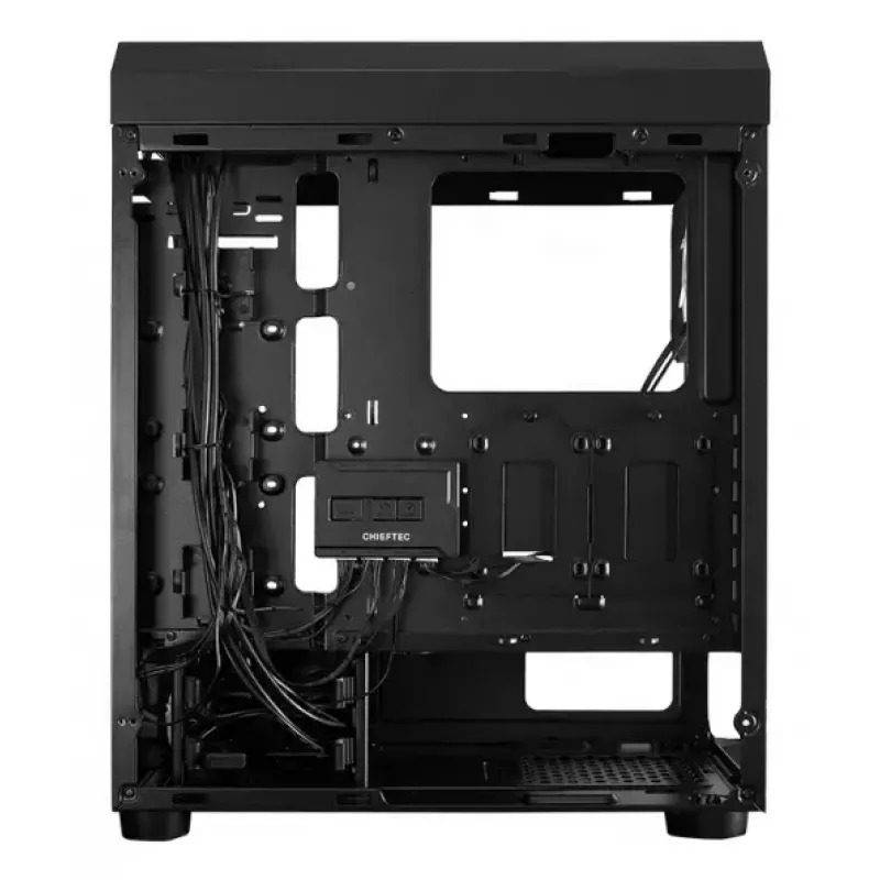 PC Midi-Tower-Gehäuse CHIEFTEC SCORPION 3 GL-03B-UC-OP – schwarz, gehärtetes Glas, ATX/Micro-ATX, 3x120mm Front- + 1x120mm Hecklüfter