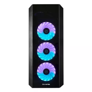PC Midi-Tower-Gehäuse CHIEFTEC SCORPION 3 GL-03B-UC-OP – schwarz, gehärtetes Glas, ATX/Micro-ATX, 3x120mm Front- + 1x120mm Hecklüfter