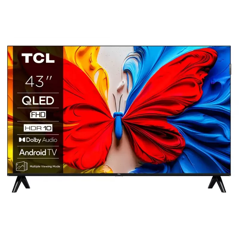 TV TCL 43V5C 43 Zoll QLED Full HD (1920x1080) Android TV, HDR10, 2x HDMI, Wi‑Fi, Bluetooth, 20W
