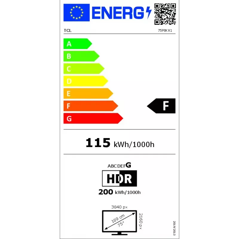 Fernseher TCL P8K 75 Zoll 4K QLED HDR Display 3840 x 2160
