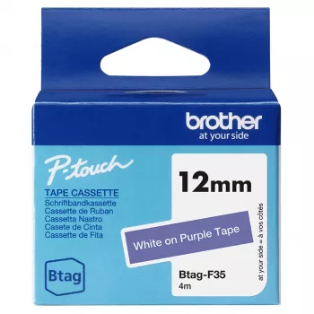 Labelband Brother BTAG-F31 Schwarz auf Lila 1,2 cm 4 m