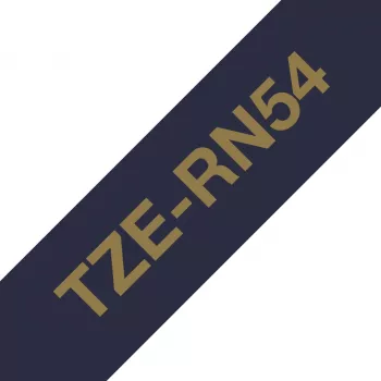 Brother TZE-RN54 Beschriftungsband Gold auf marineblau