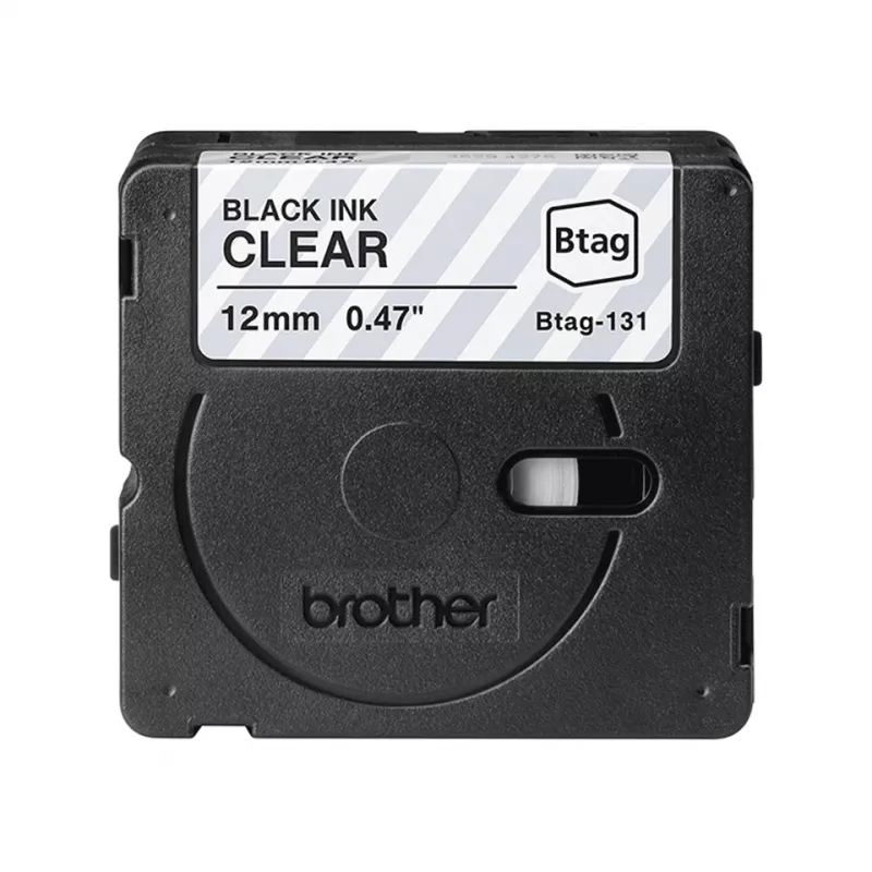 Etikettierband Brother BTAG-131 Schwarz auf Transparent 1,2 cm 4 m