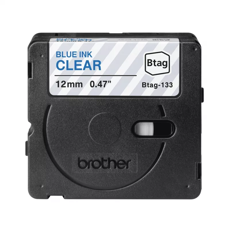 Brother BTAG-133 Beschriftungsband Blau auf Transparent