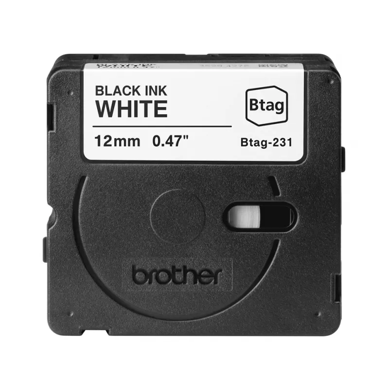 Brother BTAG-231 Etikettierband Schwarz auf Weiß 1,2 cm 4 m