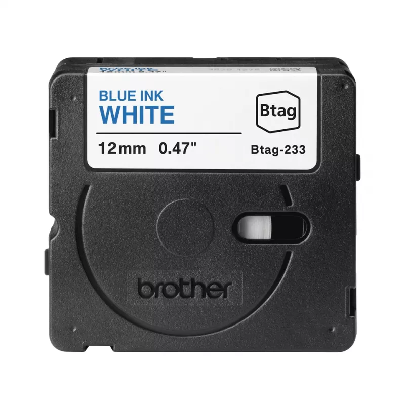 Brother BTAG-233 Beschriftungsband Blau auf Weiß