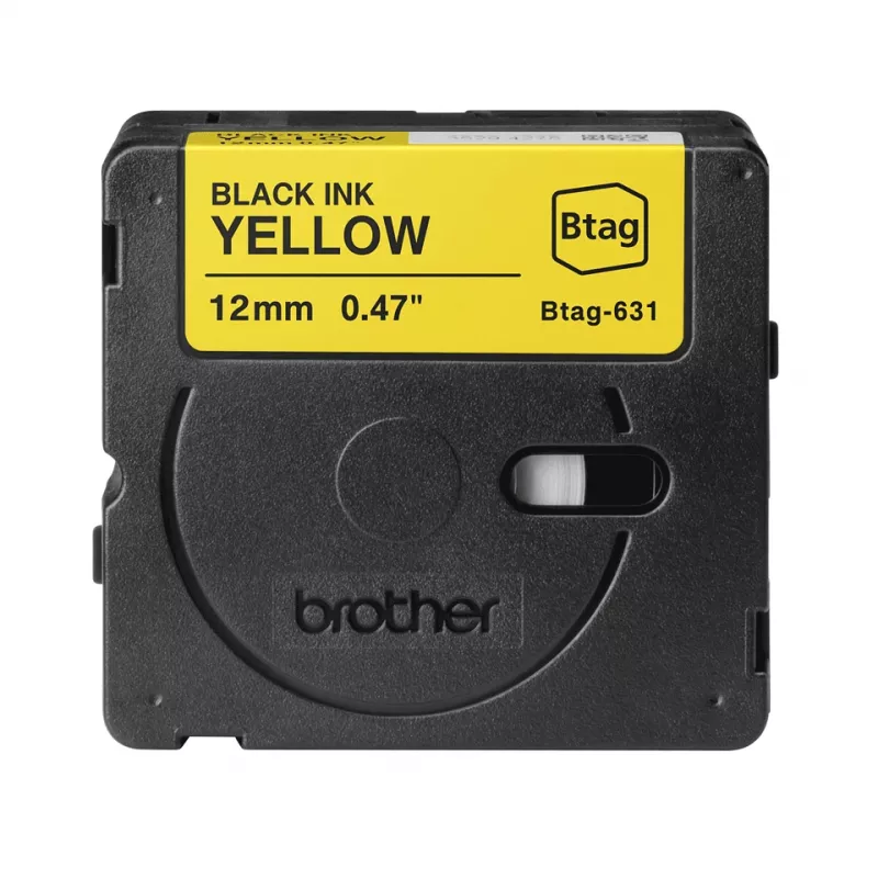 Beschriftungsband Brother BTAG-631 Schwarz auf Gelb 1,2 cm 4 m