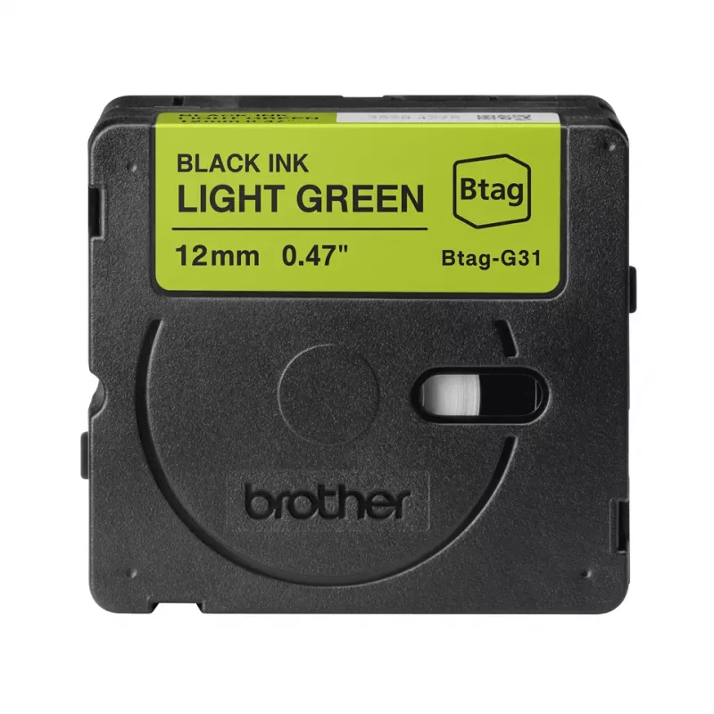 Brother BTAG-G31 Beschriftungsband Schwarz auf Grün 1,2 cm 4 m
