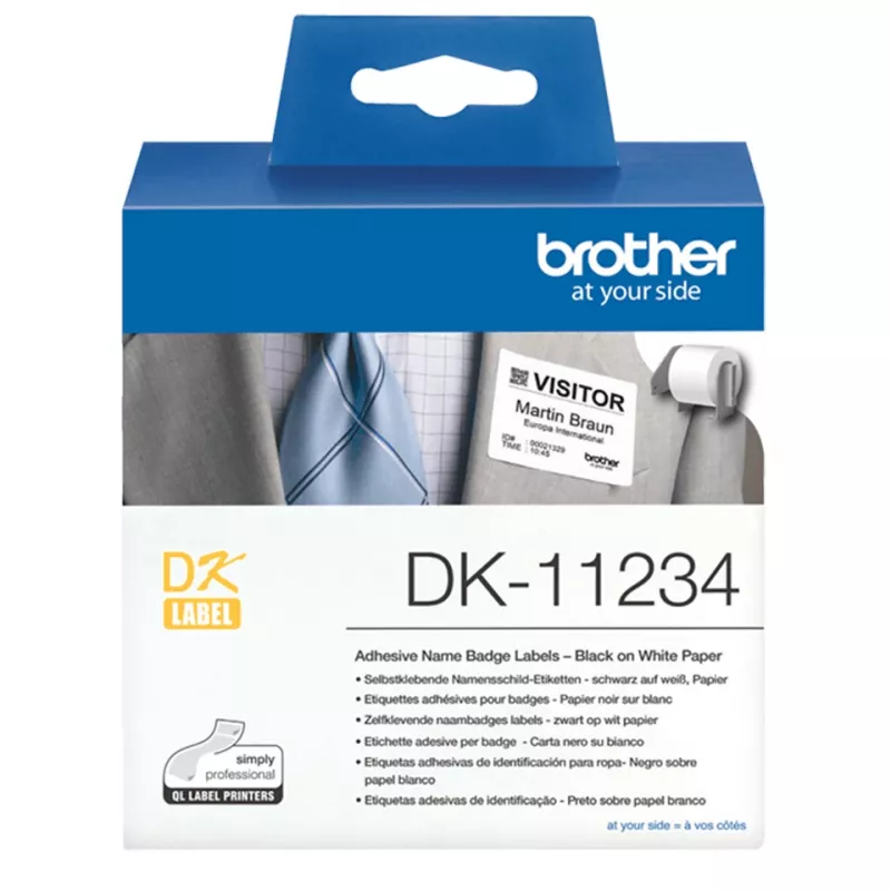 Brother DK-11234 Druckeretikett Weiß selbstklebendes Druckeretikett