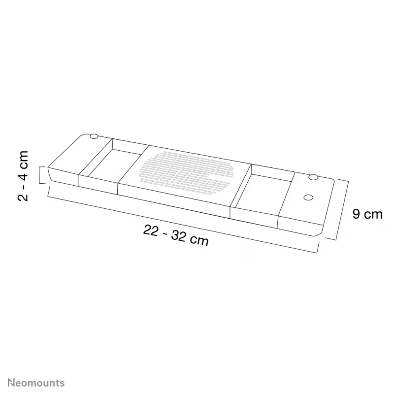 Neomounts NSLC200 Laptop-Kühler 10-22 Zoll - universell, Schwarz, Kunststoff, 10 kg, 55,9 cm (22 Zoll), 25,4 cm (10 Zoll), 0 - 10°
