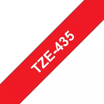 Brother TZE-435 Beschriftungsband Weiß auf Rot