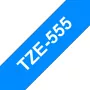 Laminiertes Band Brother TZe555 24 mm Weiß auf Blau