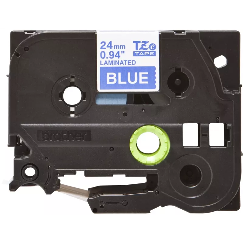 Laminiertes Band Brother TZe555 24 mm Weiß auf Blau