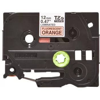 Labelband Brother TZe TZEB31 12mm Schwarz auf fluoreszierendem Orange