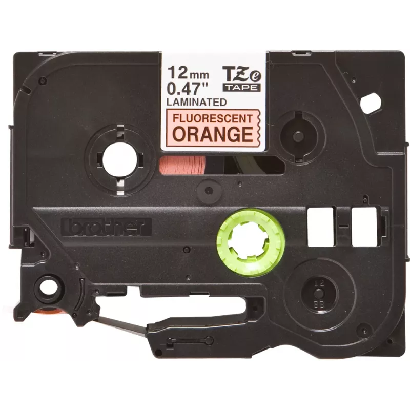 Labelband Brother TZe TZEB31 12mm Schwarz auf fluoreszierendem Orange