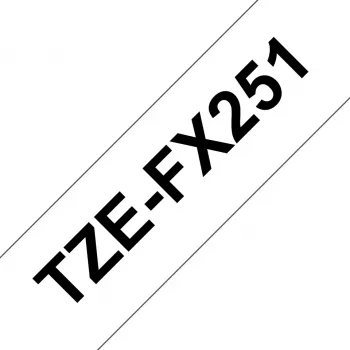 Laminierband Brother TZEFX251 Schwarz auf Weiß 2,4 cm