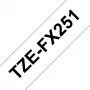 Laminierband Brother TZEFX251 Schwarz auf Weiß 2,4 cm