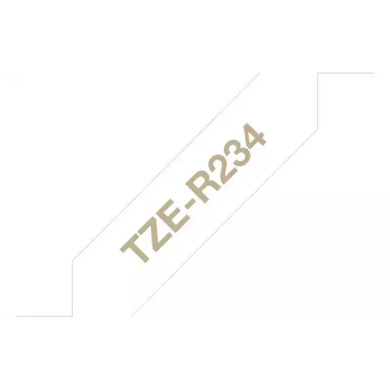 Brother TZE-R234 Beschriftungsband Gold auf Weiß