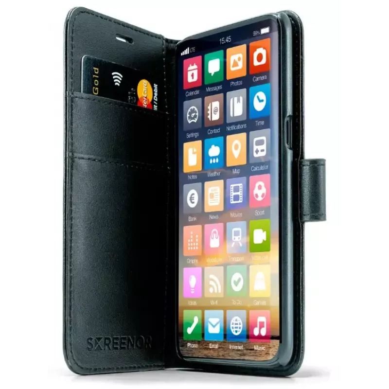 Brieftaschenhülle Screenor SMART Samsung Galaxy S25 Edge 17 cm Schwarz