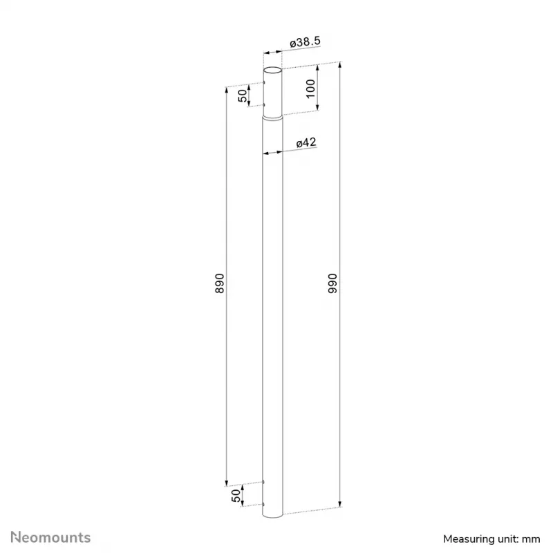 Neomounts ACL25-500BL Verlängerungsstab Deckenhalterung für Beamer - Höhe 89 cm