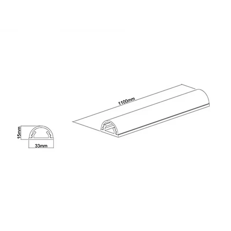 Multibrackets M Universal Kabel Cover Aluminium 33mm-B 1100-L Metallic
