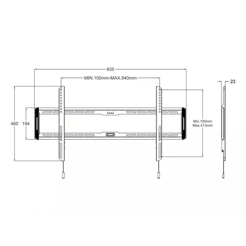 Multibrackets M Universal Wallmount Fixed Large Schwarz
