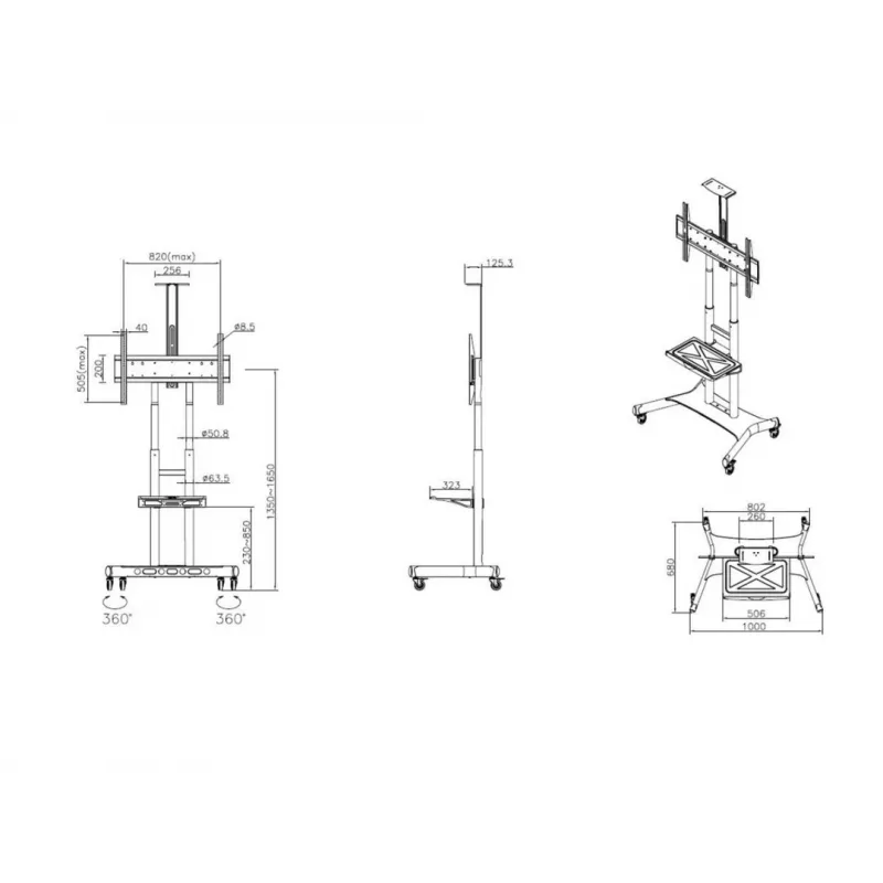 Multibrackets M Public Floorstand Basic 180 inkl. Regal & Kamera-Halterung