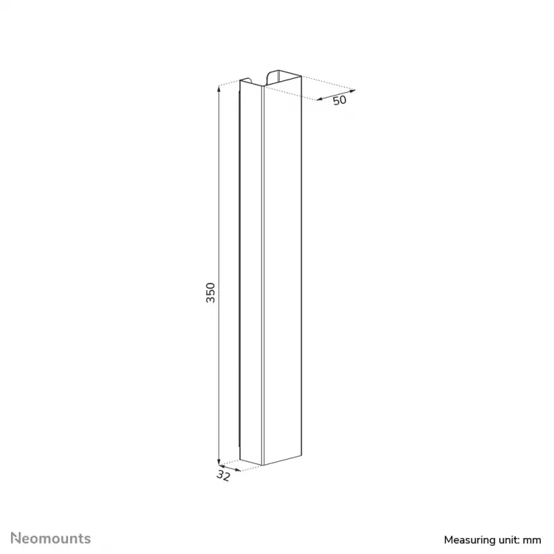 Kabelabdeckung Neomounts ADS06-123WH magnetisch weiß für Sitz-/Stehtischgestelle mehrere Kabel