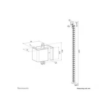 Kabelwirbel zum Anklemmen, Neomounts ADS06-131BL, universelles Kabelmanagement, schwarz